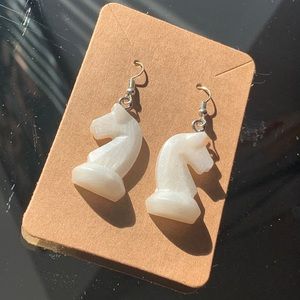 Chess piece earrings